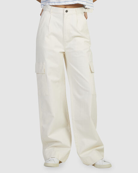 NATURAL WOMENS CLOTHING RVCA PANTS - UVJNP00131-NAT