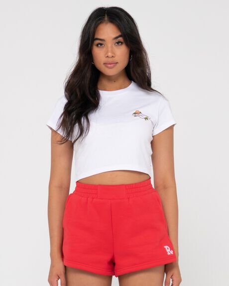 WHITE WOMENS CLOTHING RUSTY T-SHIRTS + SINGLETS - S23-TTL1294-WHT-06
