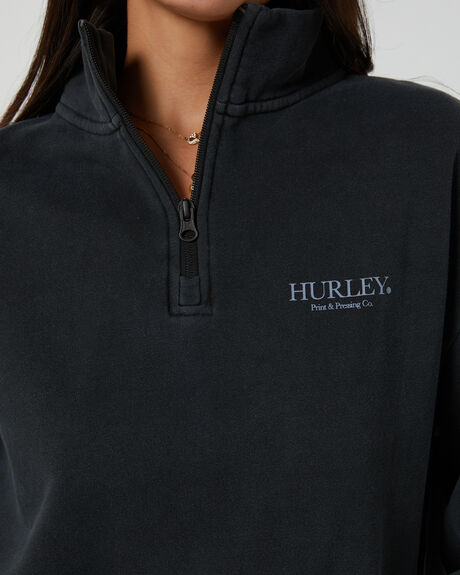 BLACK WOMENS CLOTHING HURLEY JUMPERS - WFLAU24CQZ-BLK