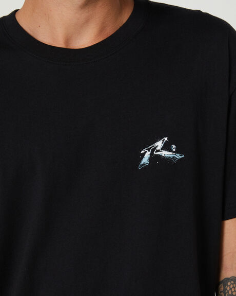 BLACK MENS CLOTHING RUSTY GRAPHIC TEES - TTM2736BLK