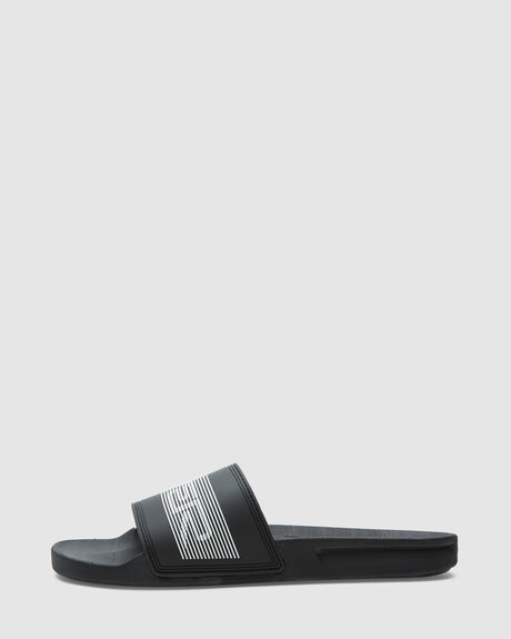 BLACK MENS FOOTWEAR QUIKSILVER SLIDES + THONGS - AQYL101221-KVJ3