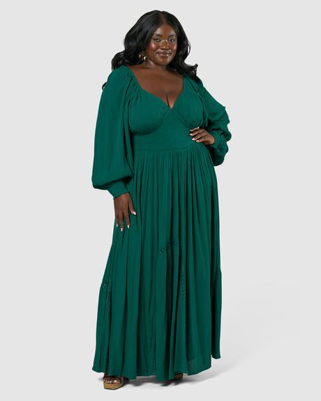 DARK GREEN WOMENS CLOTHING THE POETIC GYPSY DRESSES - CPAW24287001-10