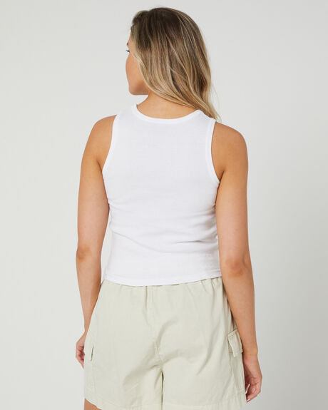 WHITE WOMENS CLOTHING STUSSY T-SHIRTS + SINGLETS - ST123007WHI