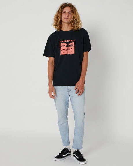 BLACK MENS CLOTHING FORMER T-SHIRTS + SINGLETS - FTE-23201BLACK