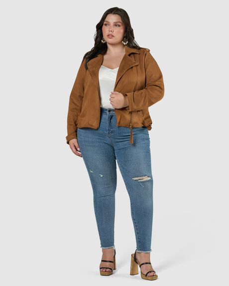 TAN WOMENS CLOTHING THE POETIC GYPSY COATS + JACKETS - CPAW24205001-10