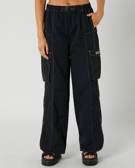 WASHED BLACK WOMENS CLOTHING WORSHIP PANTS - WWORH23-402BWWBLK