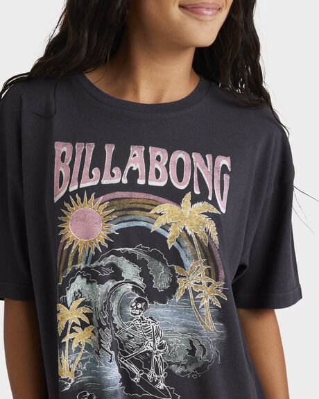 OFF BLACK KIDS YOUTH GIRLS BILLABONG T-SHIRTS + SINGLETS - UBGZT00141-OFB