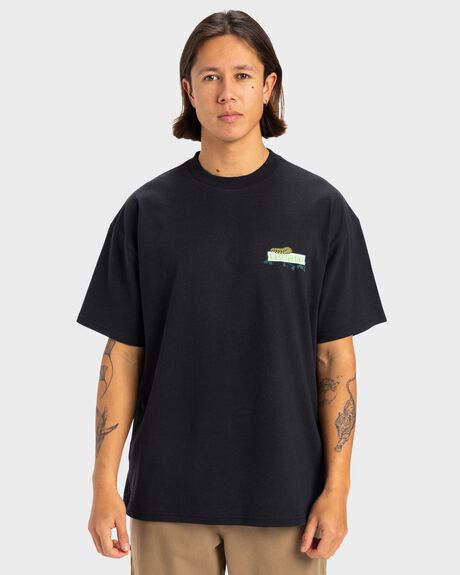 BLACK MENS CLOTHING QUIKSILVER T-SHIRTS + SINGLETS - UQYZT05518-KVJ0
