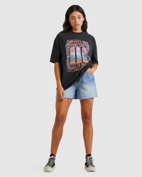OFF BLACK WOMENS CLOTHING BILLABONG T-SHIRTS + SINGLETS - UBJZT00308-OFB