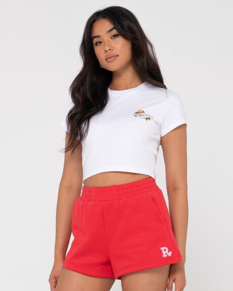 WHITE WOMENS CLOTHING RUSTY T-SHIRTS + SINGLETS - S23-TTL1294-WHT-06