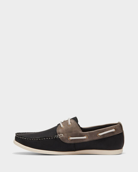 BLACK GREY MENS FOOTWEAR UNCUT FASHION SHOES - YHPU189BLKGR