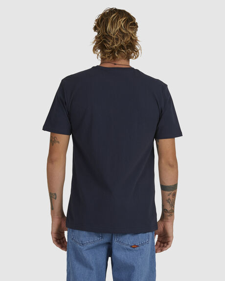 NAVY BLAZER MENS CLOTHING QUIKSILVER GRAPHIC TEES - UQYZT04852-BYJ0