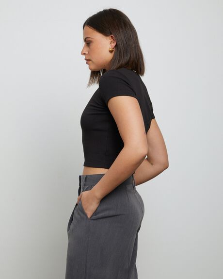 BLACK WOMENS CLOTHING GENERAL PANTS CO. BASICS T-SHIRTS + SINGLETS - 34741400022