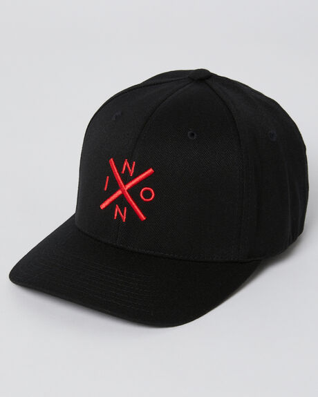 BLACK RED MENS ACCESSORIES NIXON HEADWEAR - C2875-008BL