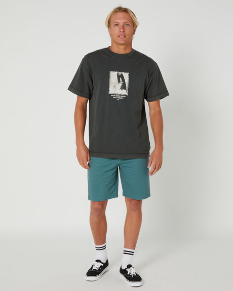 WASHED BLACK MENS CLOTHING RIP CURL GRAPHIC TEES - 041MTE8264