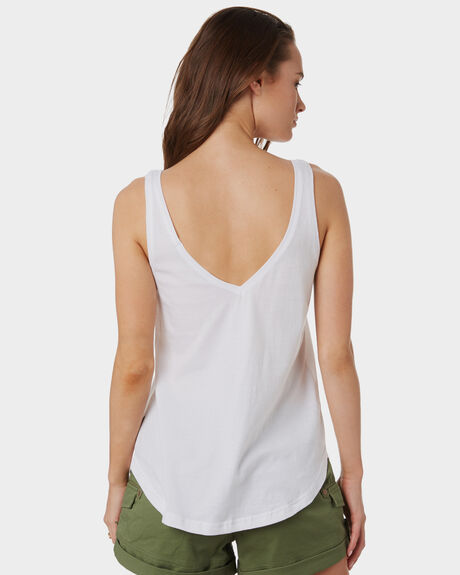 WHITE WOMENS CLOTHING SILENT THEORY SINGLETS - 6008000WHT