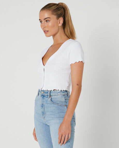 WHITE WOMENS CLOTHING SILENT THEORY FASHION TOPS - 60X5136WHI
