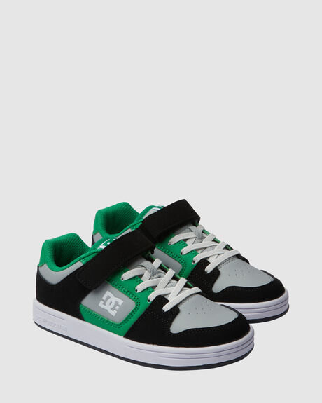 BLACK KELLY GREEN KIDS YOUTH BOYS DC SHOES SNEAKERS - ADBS300378-BKG