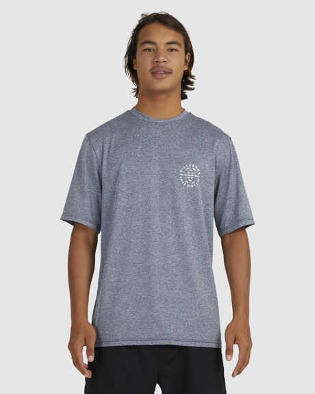 NAVY HEATHER SURF MENS BILLABONG RASHVESTS - UBYWR00118-NVH