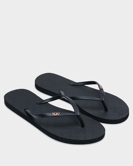 BLACK WOMENS FOOTWEAR ROXY THONGS - ARJL100663BK3