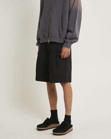 BLACK MENS CLOTHING BLACK NOISE WHITE RAIN SHORTS - BNMW25230-BLK-28