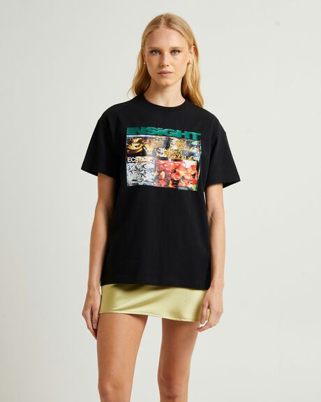 BLACK WOMENS CLOTHING INSIGHT T-SHIRTS + SINGLETS - INWW24359-BLK-XXS