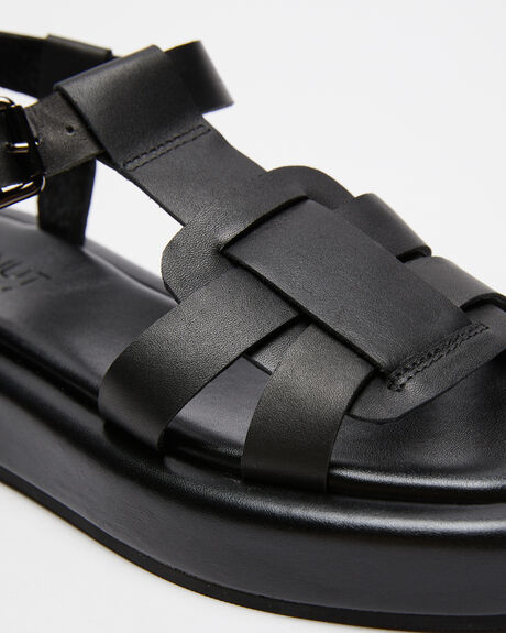 BLACK WOMENS FOOTWEAR WALNUT SANDALS - SIENNAS22BLK