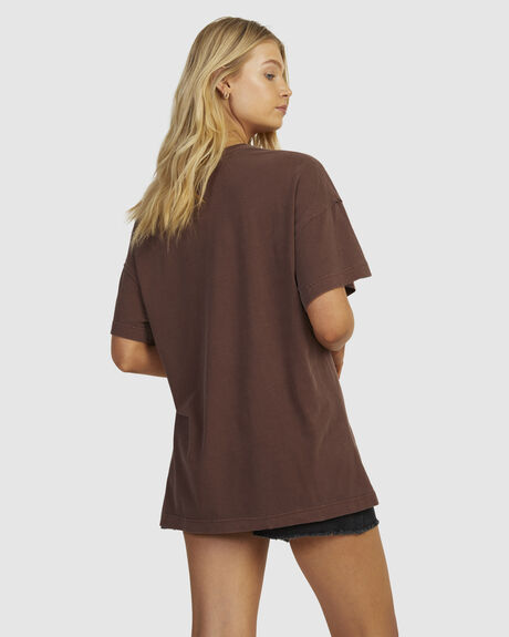 BITTER CHOCOLATE WOMENS CLOTHING ROXY T-SHIRTS + SINGLETS - URJZT03737-RSY0