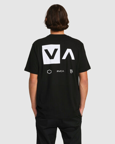 BLACK MENS CLOTHING RVCA GRAPHIC TEES - AVYZT01740-BLK