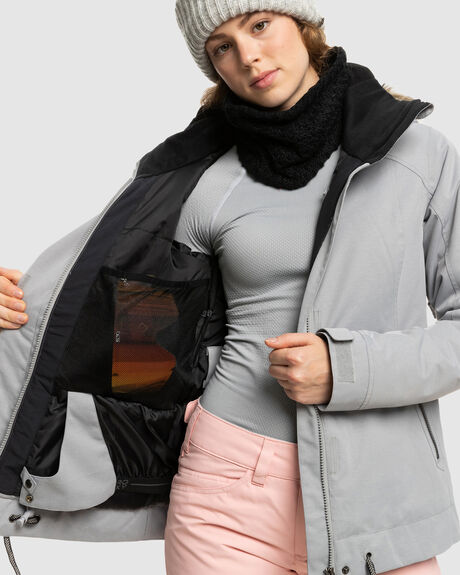 HEATHER GREY SNOW WOMENS ROXY SNOW JACKET - ERJTJ03367-SJEH