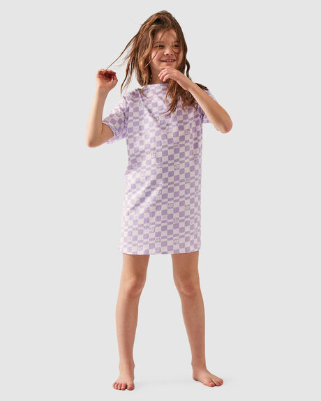 PURPLE ROSE FLOWER KIDS GIRLS ROXY DRESSES + PLAYSUITS - ERGX603039-XMMW