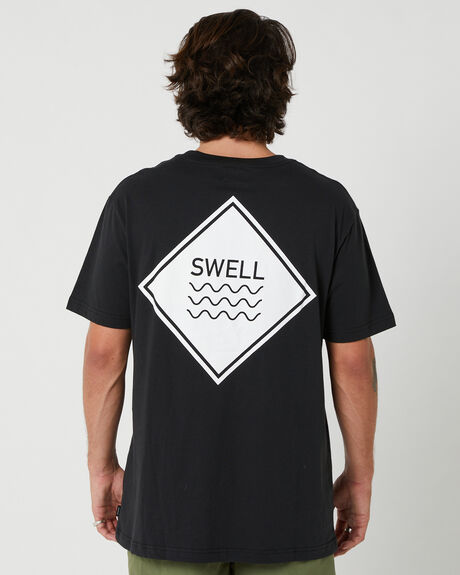 FLAT BLACK MENS CLOTHING SWELL T-SHIRTS + SINGLETS - SWMS23233BLK