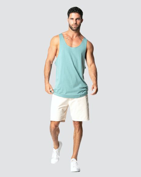 OCEAN BLUE MENS CLOTHING ONEBYONE SINGLETS + TANKS - OBO-1073-S