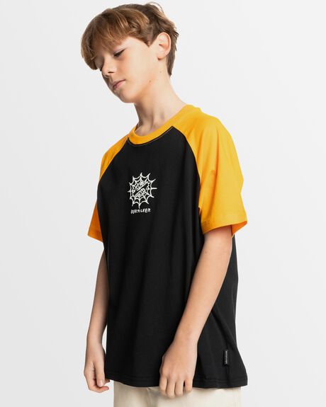 BLACK KIDS YOUTH BOYS QUIKSILVER T-SHIRTS + SINGLETS - UQBZT03452-KVJ0