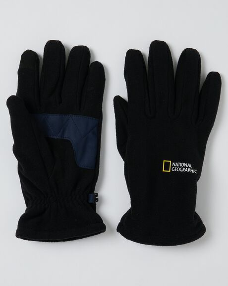 BLACK MENS ACCESSORIES NATIONAL GEOGRAPHIC SCARVES + GLOVES - N224AGL060099002