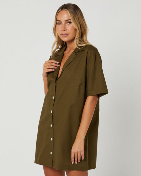 KHAKI WOMENS CLOTHING THE HIDDEN WAY DRESSES - HWWW23419KAH
