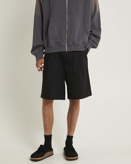 BLACK MENS CLOTHING BLACK NOISE WHITE RAIN SHORTS - BNMW25230-BLK-28