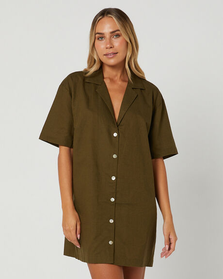KHAKI WOMENS CLOTHING THE HIDDEN WAY DRESSES - HWWW23419KAH