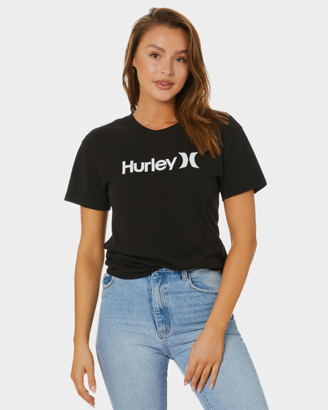 BLACK WOMENS CLOTHING HURLEY TEES - HAGTS21COH010