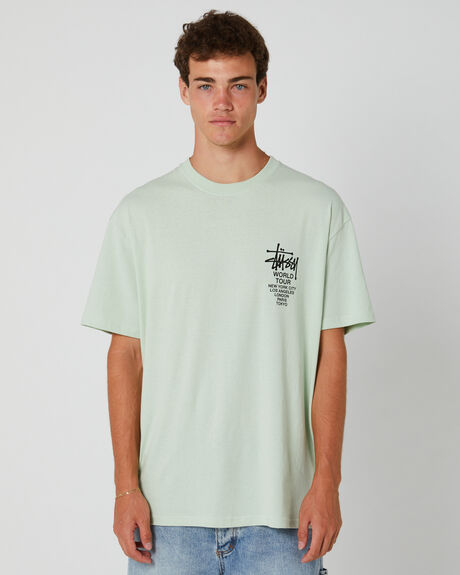 WASHED GREEN MENS CLOTHING STUSSY T-SHIRTS + SINGLETS - ST031003-WAS