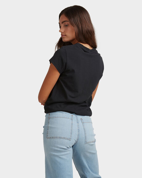 BLACK WOMENS CLOTHING BILLABONG TEES - 6513006-BLK