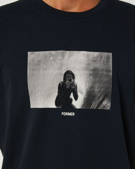 BLACK MENS CLOTHING FORMER GRAPHIC TEES - FTE-22507BLK