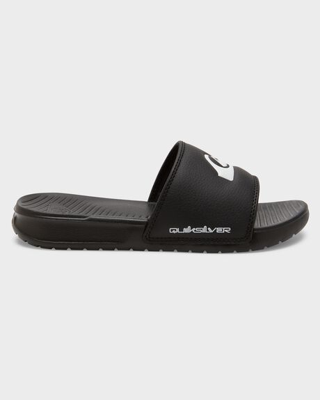 BLACK/WHITE/BLACK KIDS YOUTH BOYS QUIKSILVER SLIDES + THONGS - AQBL100599-XKWK