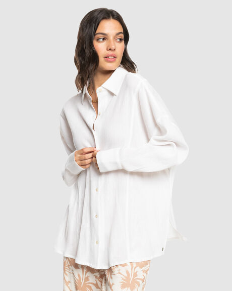 BRIGHT WHITE WOMENS CLOTHING ROXY SHIRTS - ERJWT03605-WBB0