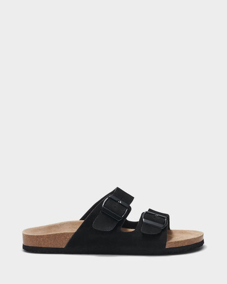 BLACK MENS FOOTWEAR UNCUT SLIDES - BIO_CS-M07BLK