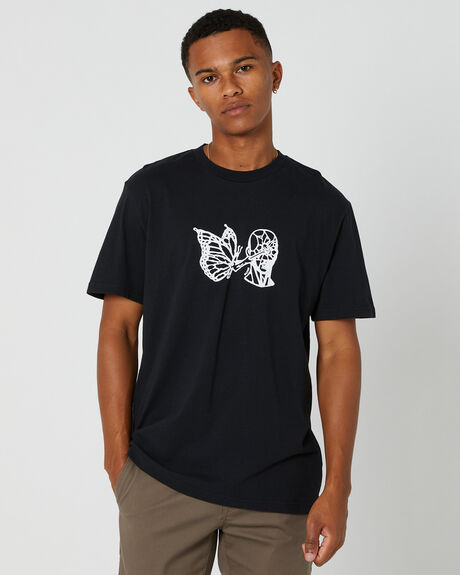 BLACK MENS CLOTHING GLOBE GRAPHIC TEES - GB02330000BLACK