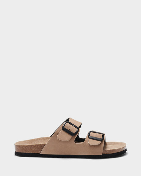 TAUPE MENS FOOTWEAR UNCUT SLIDES - BIO_CS-M07TPE