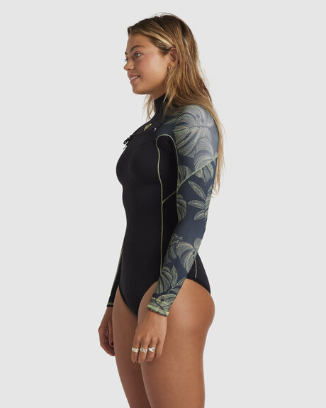 ANTHRACITE THE PALMS WETSUIT SURF WOMENS ROXY SPRINGSUITS - ERJW403064-KVJ6