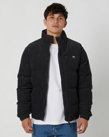 Rip Curl Rincon Cord Puffer Jacket Washed Black SurfStitch