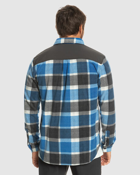 SNORKEL BLUE CHECKS MENS CLOTHING QUIKSILVER SHIRTS - EQYWT04488-BRT6